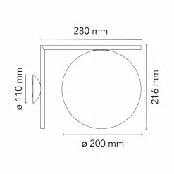 Flos IC Lights C/W1 Wall/Ceiling Lamp, Burgundy Red -Tischlampen Verkäufe flos ic lights c w1 decken wandleuchte chrom 1