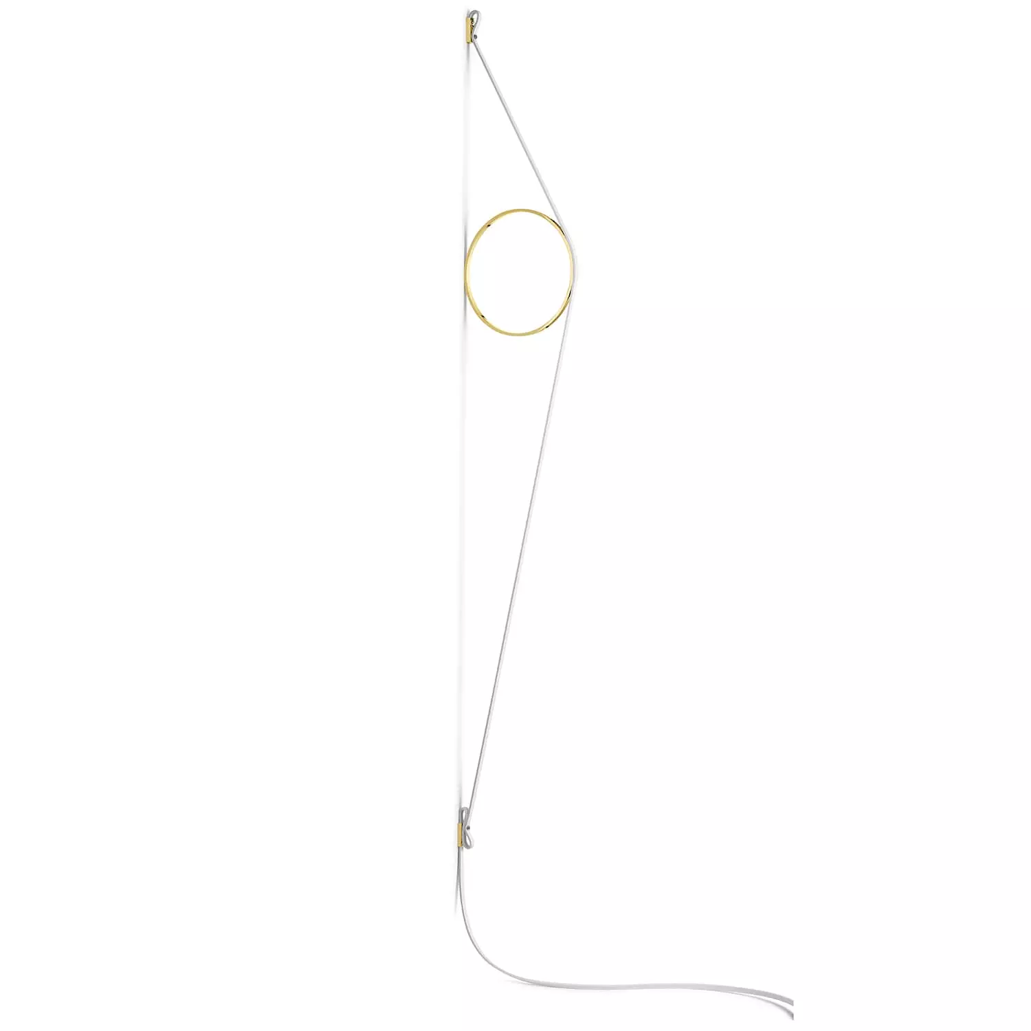Flos Wirering Wall Lamp, White Cable/Gold Ring 1 Flos Wirering Wall Lamp, White Cable/Gold Ring