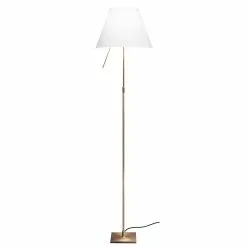 Luceplan Costanza Floor Lamp, Brass/White
