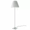 Luceplan Costanza Floor Lamp, Aluminum/White