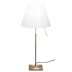 Luceplan Costanza Table Lamp, Brass/White