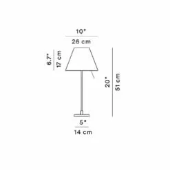 Luceplan Costanzina Table Lamp, Aluminum/White -Tischlampen Verkäufe luceplan costanzina table lamp 1