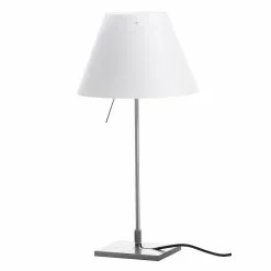 Luceplan Costanzina Table Lamp, Aluminum/White