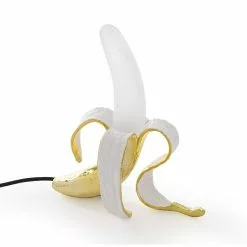 Seletti Banana Lamp Louie, Weiß/Gold