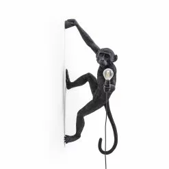 Seletti Monkey Lamp Outdoor Hängend Rechts, Schwarz
