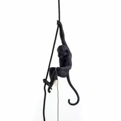 Seletti Monkey Lamp Outdoor Mit Seil, Schwarz