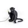 Seletti Monkey Lamp Outdoor Sitzend, Schwarz