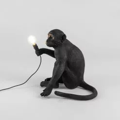 Seletti Monkey Lamp Outdoor Sitzend, Schwarz -Tischlampen Verkäufe seletti monkey lamp outdoor sitzend schwarz 3