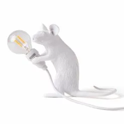 Seletti Mouse Lamp Mac Tischlampe, Weiß