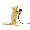 Seletti Mouse Lamp Step Tischlampe, Gold