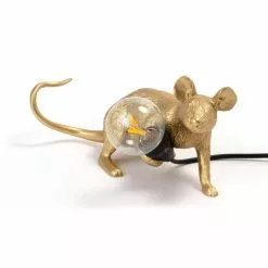 Seletti Mouse Lamp Lop Tischlampe, Gold