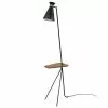 Warm Nordic Cone Floor Lamp With Table, Black Noir
