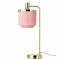 Warm Nordic Fringe Table Lamp, Pale Pink